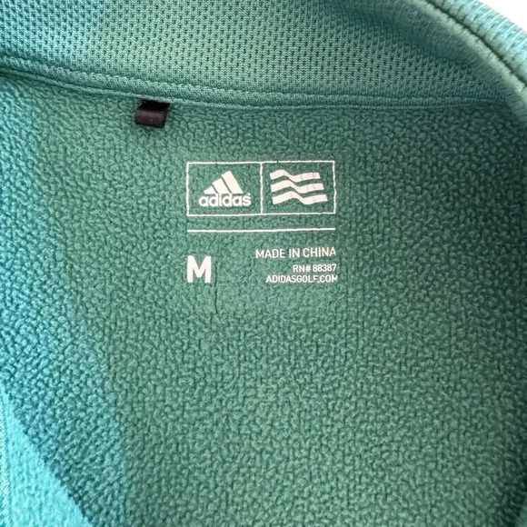 Adidas Golf Green Sweater Pullover 1/4 Zip Mock Neck Long Sleeve Indian Logo M - Picture 5 of 10